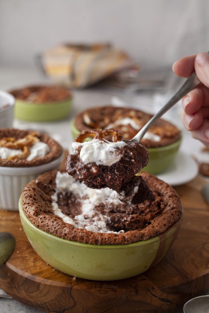 Nutella Pudding with Salty Pretzels