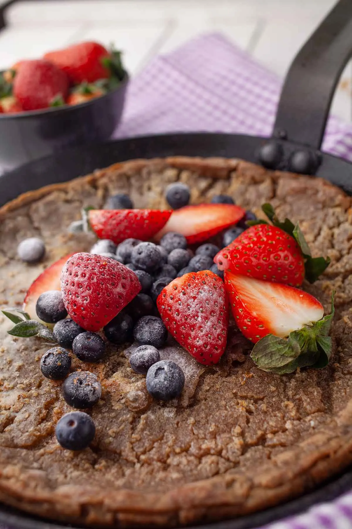 Vegan Dutch Baby Pancake with Fruits