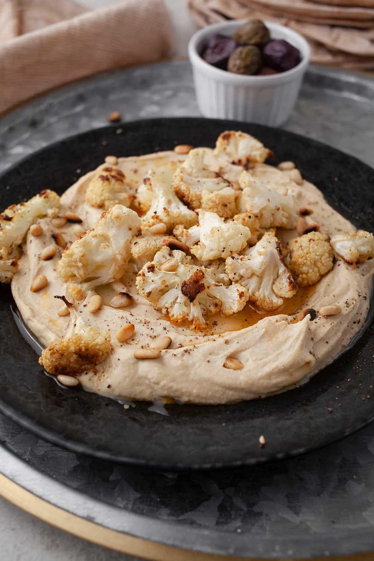 Cauliflower hummus vegetarian