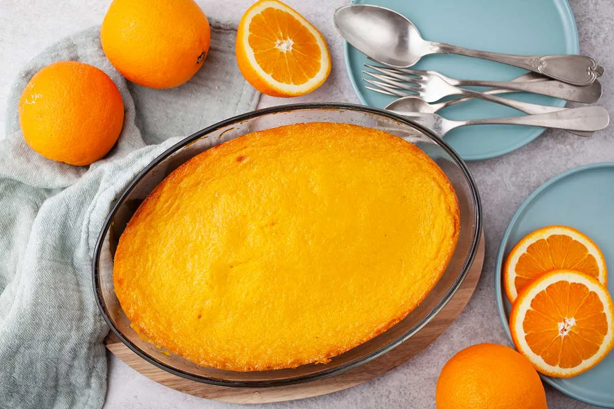 Moist Orange Curd Pudding budinca de portocale