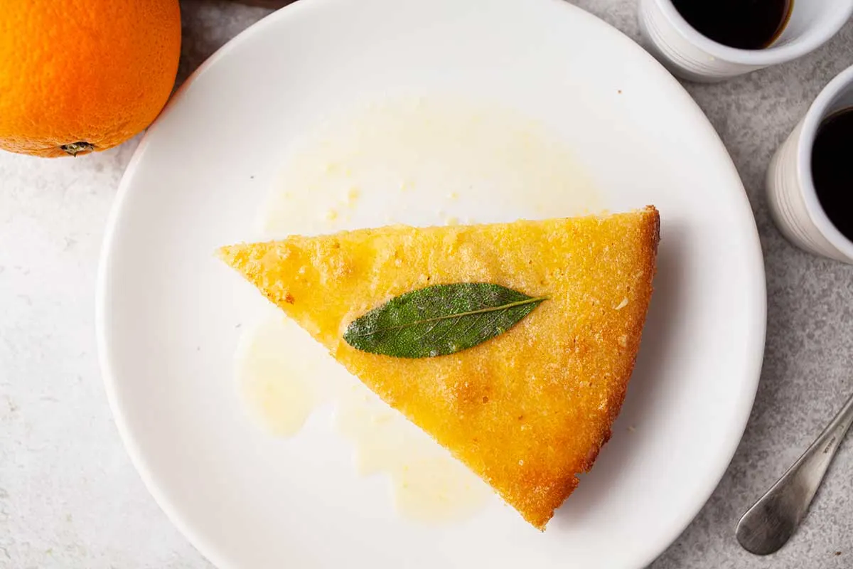 Orange Almond Cake Infused with Sage