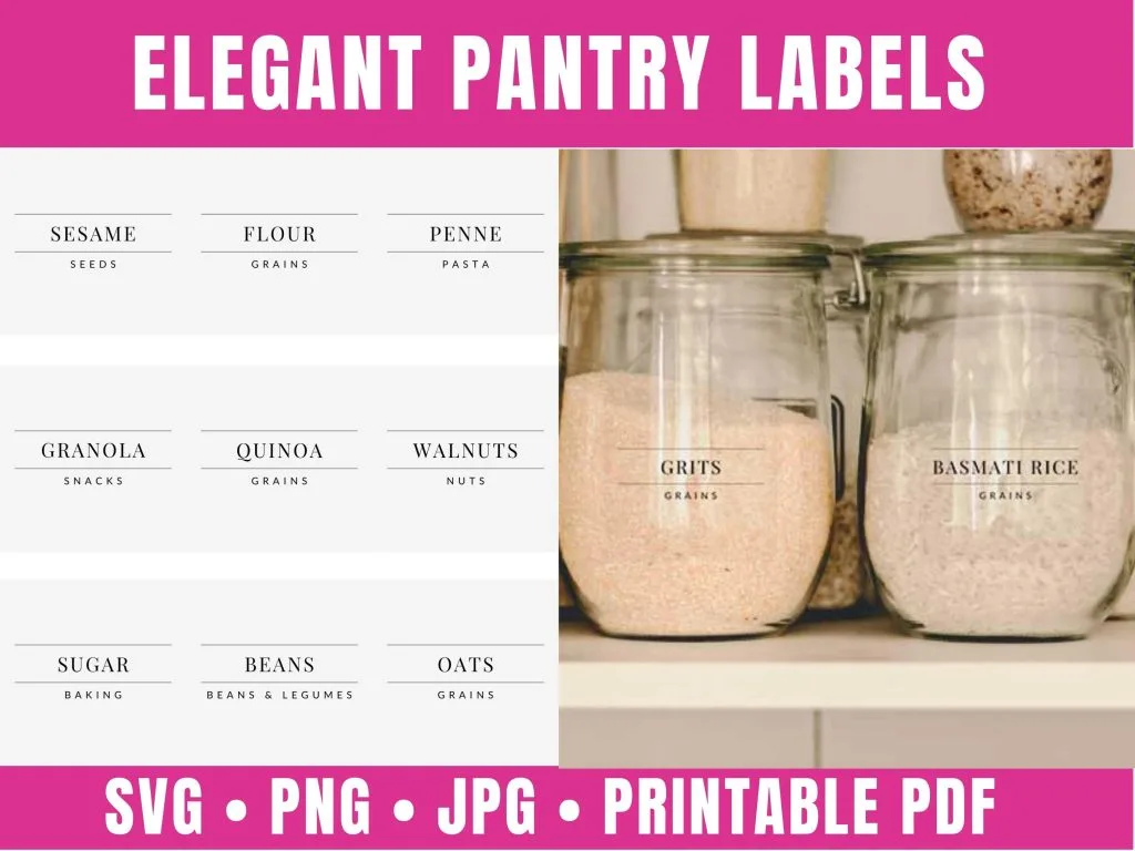 elegant pantry labels template
