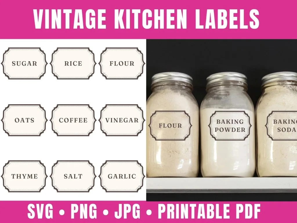 Vintage Kitchen Labels Template