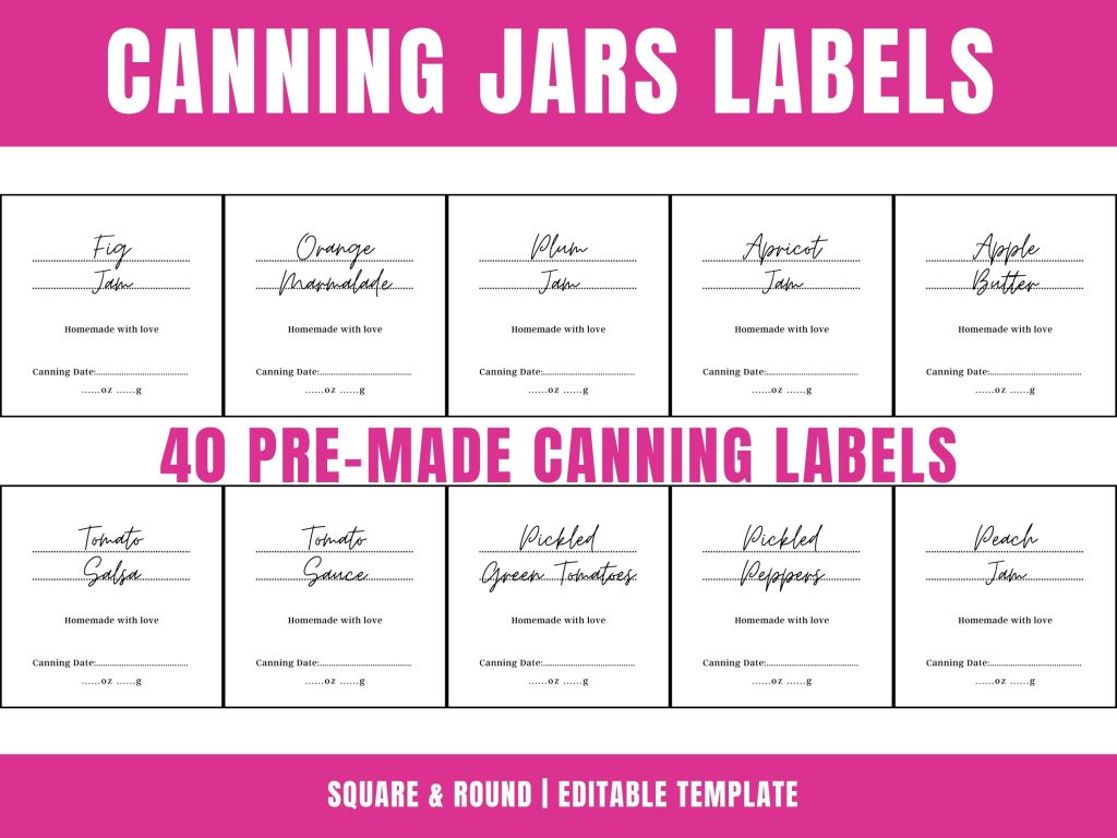 canning jar labels template rectangle