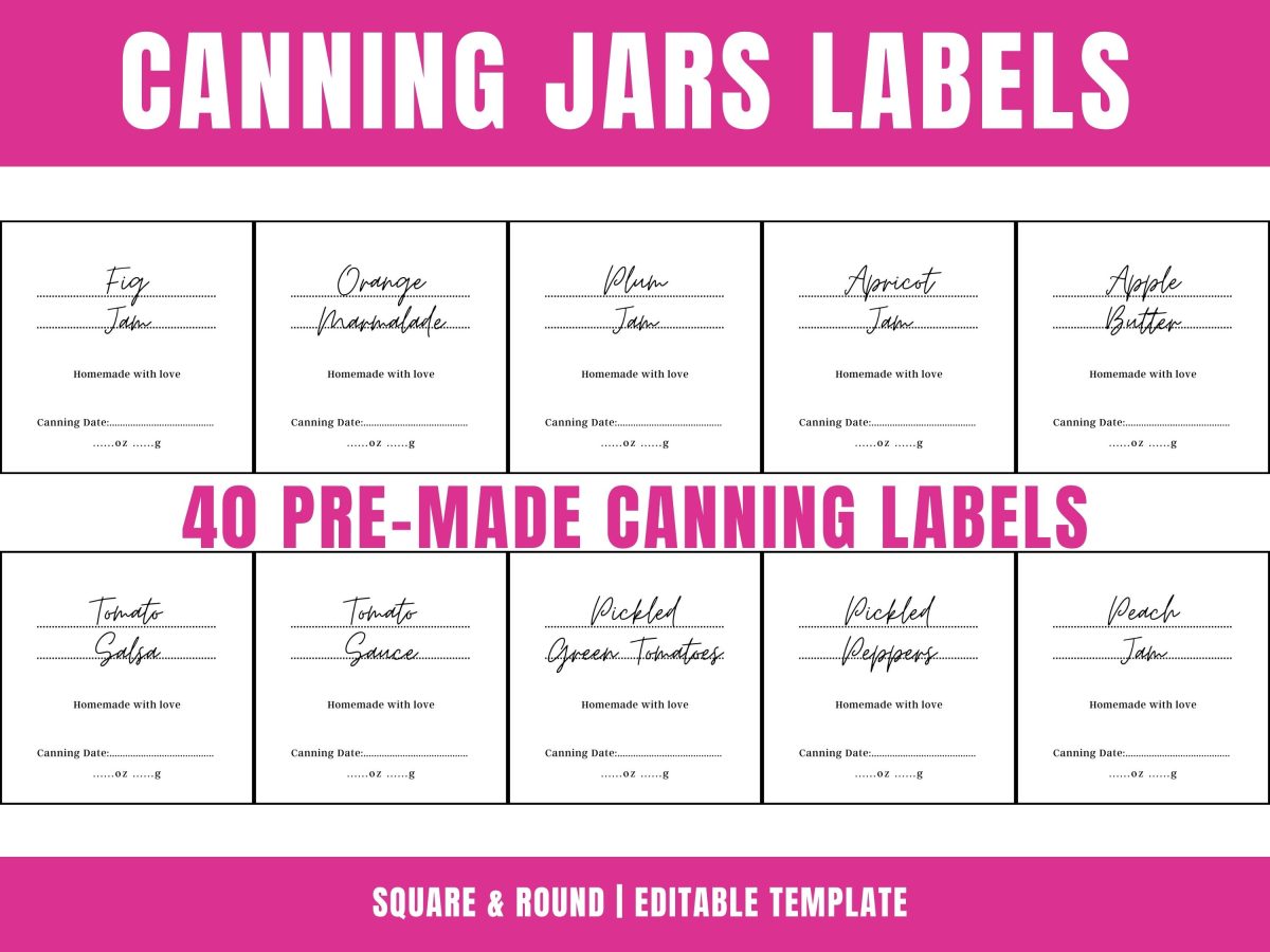 Canning Labels Template | Editable &amp; Printable