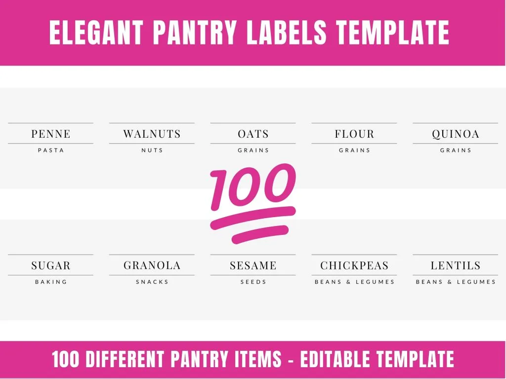 100 printable elegant pantry labels