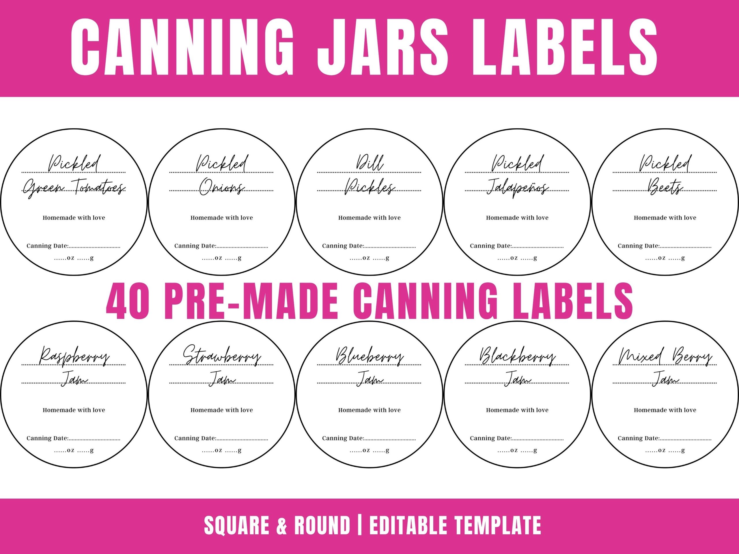 Canning Labels Template | Editable & Printable - Gourmandelle