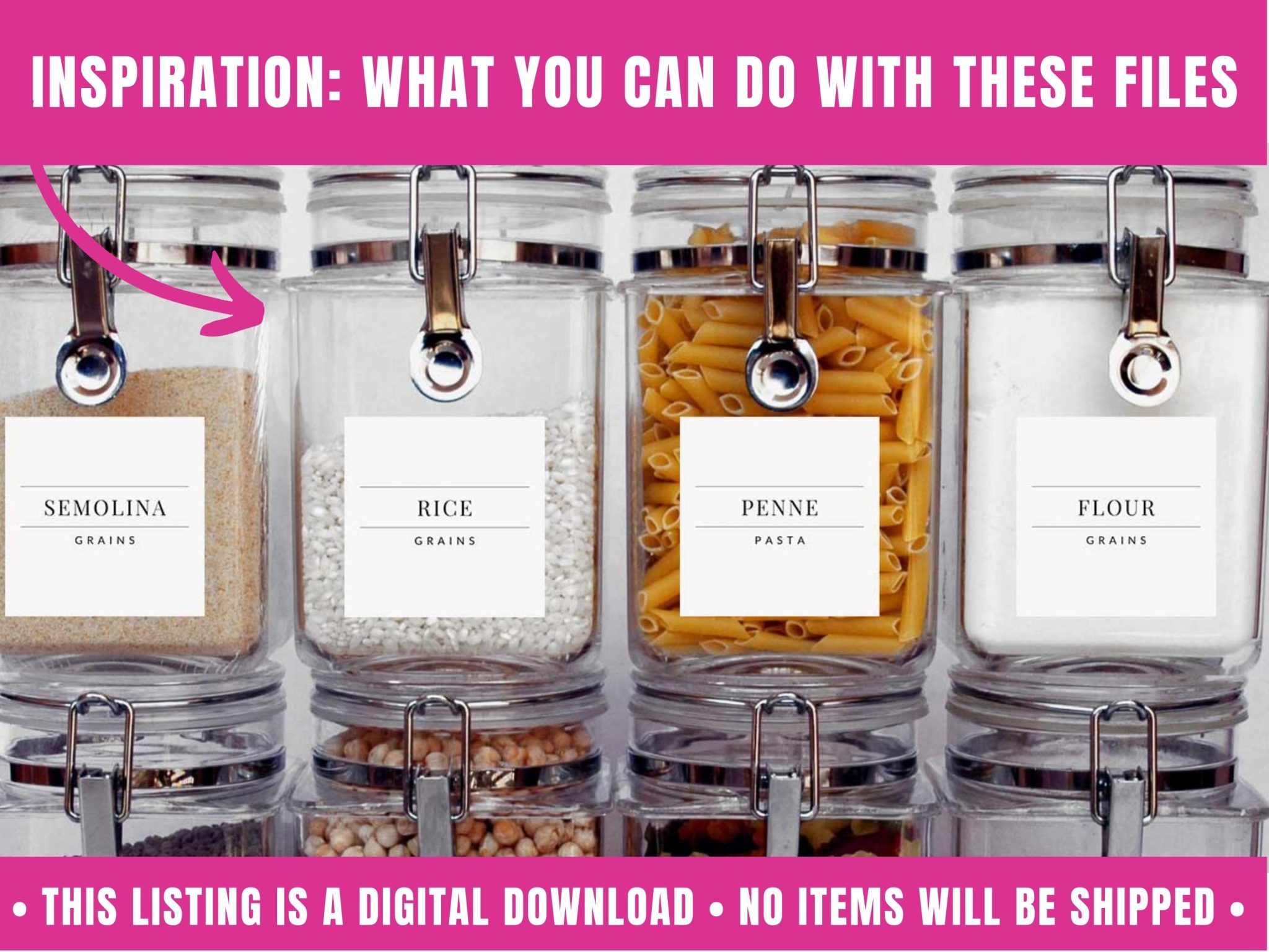 Elegant Pantry Labels Template | Editable & Printable