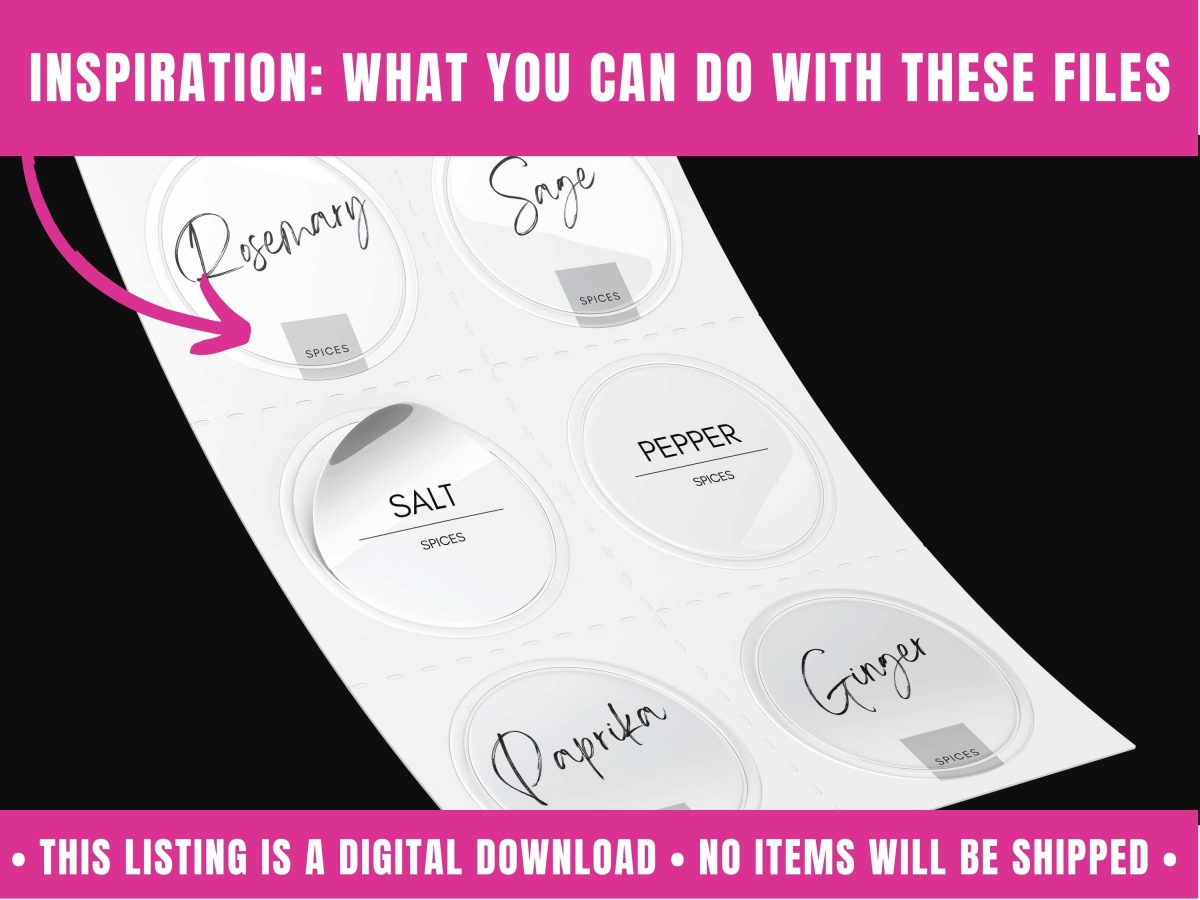 Minimalist Spice Labels Template | Editable &amp; Printable