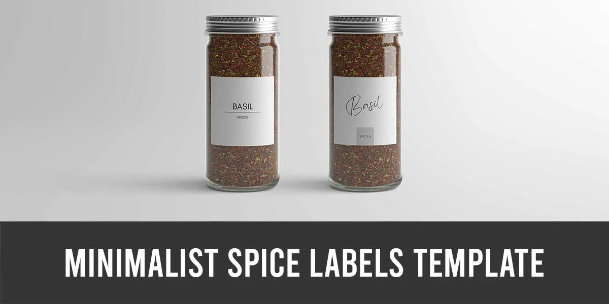 Custom Fillable Spice Labels and Pantry Labels, Modern Minimalist