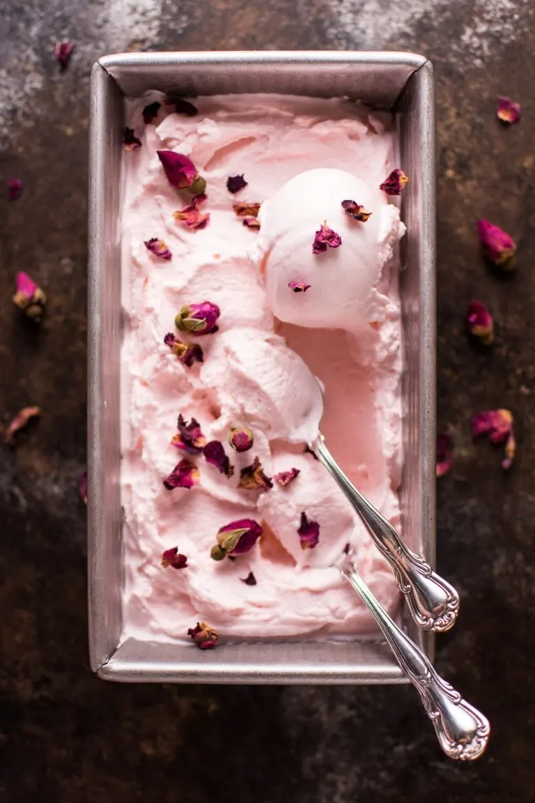 Rose Jam Swirled Ice Cream