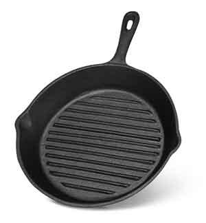 Tigaie grill, 24x5cm, negru, fonta
