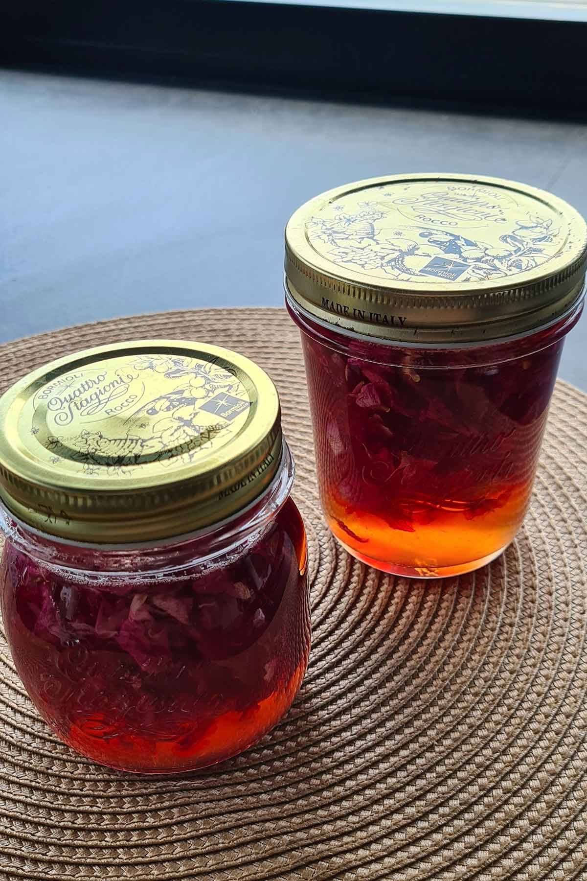 rose petal jam jars 