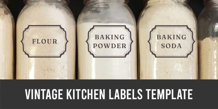 Vintage Kitchen Labels Template