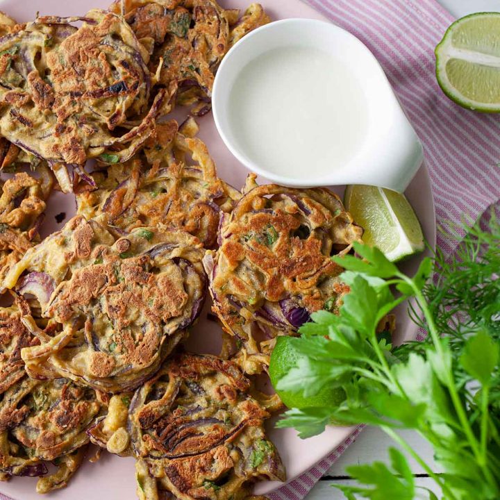 Easy Onion Bhaji without deepfrying