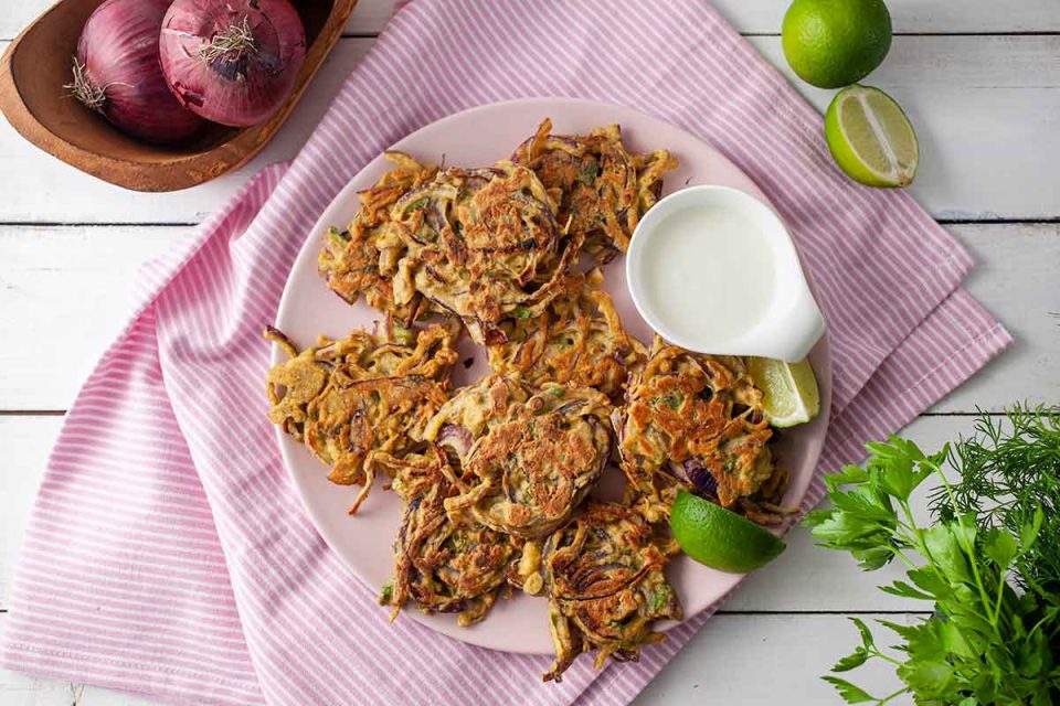 Easy Onion Bhaji without deepfrying