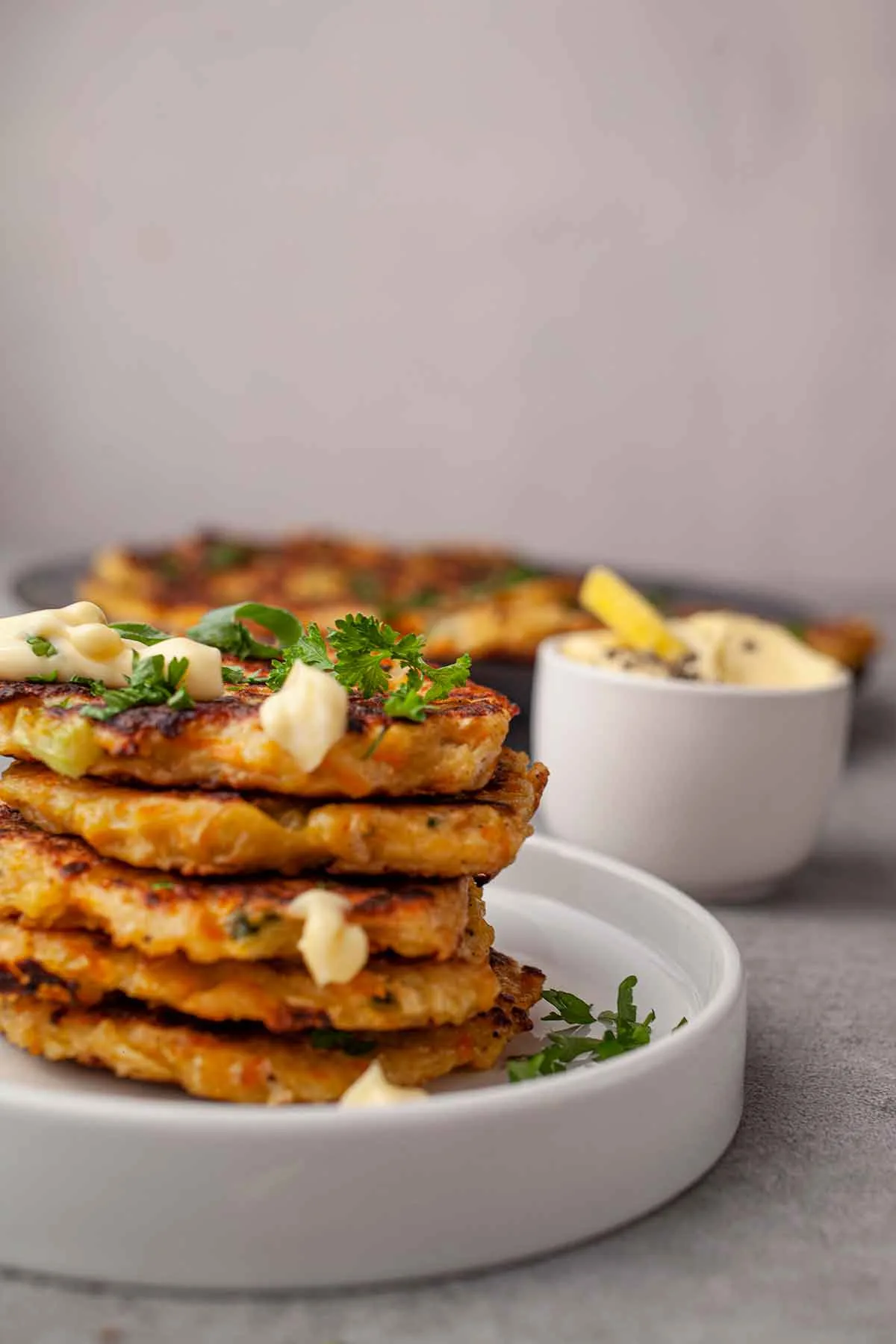 Kohlrabi fritters vegetarian recipe