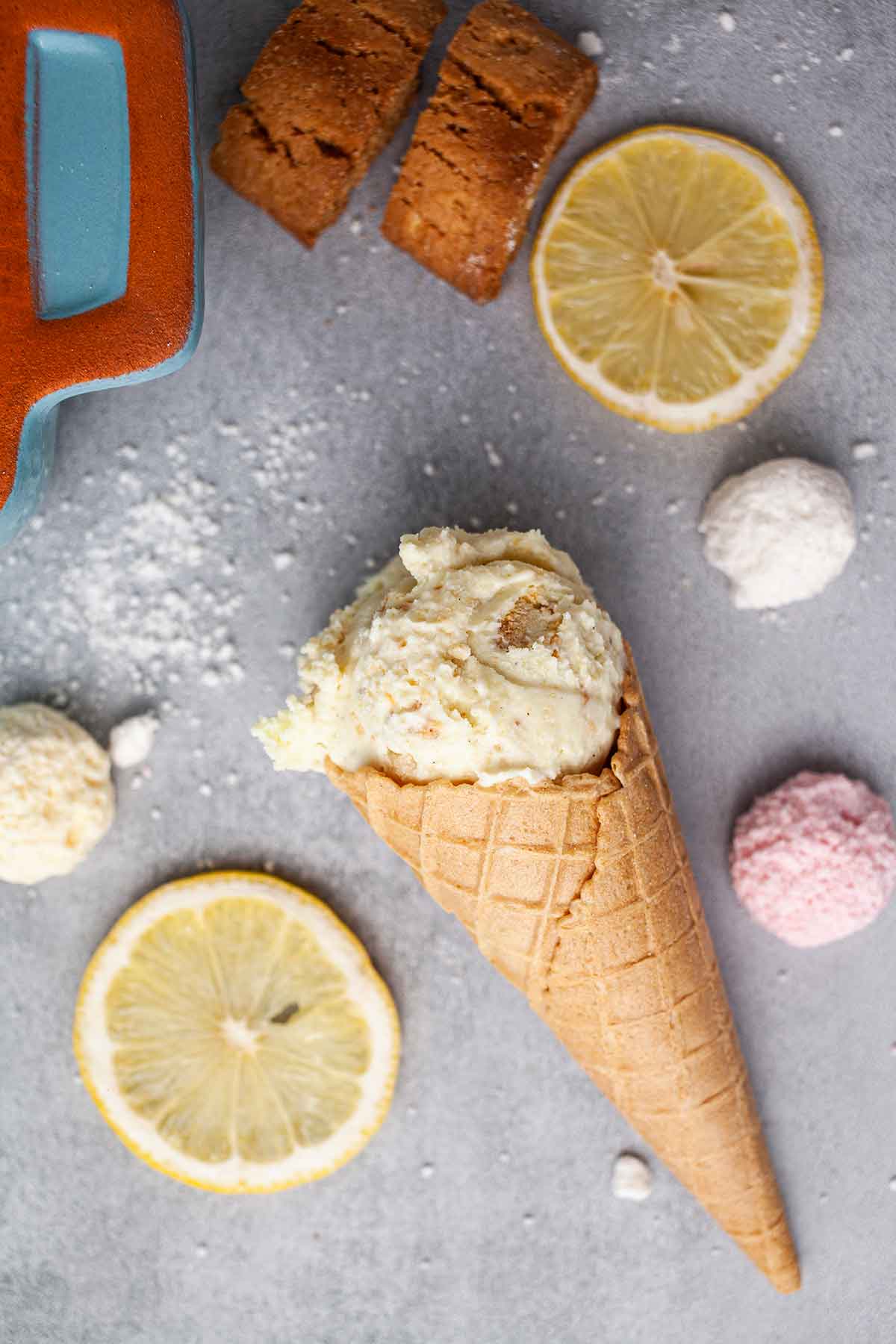 Homemade Lemon Meringue Ice Cream Cone 