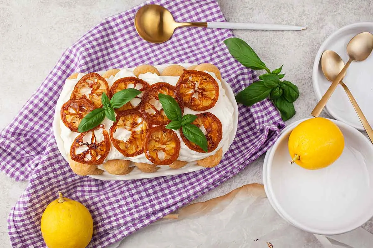 Limoncello Tiramisu with Caramelized Lemons dessert