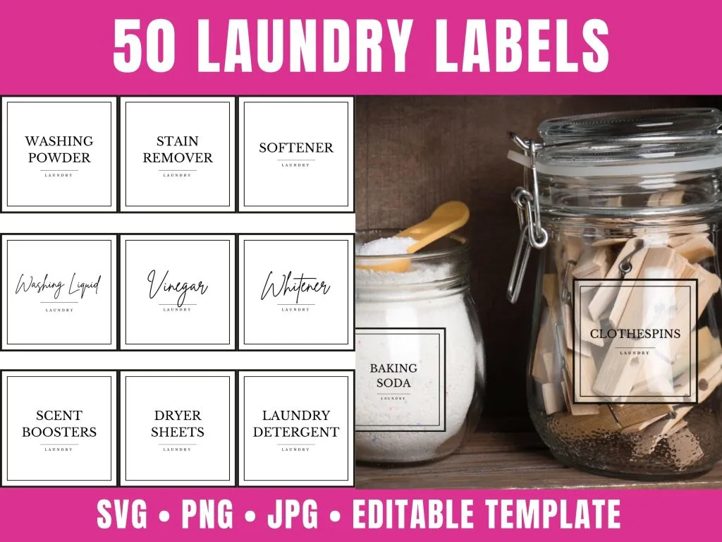 clean laundry labels editable template