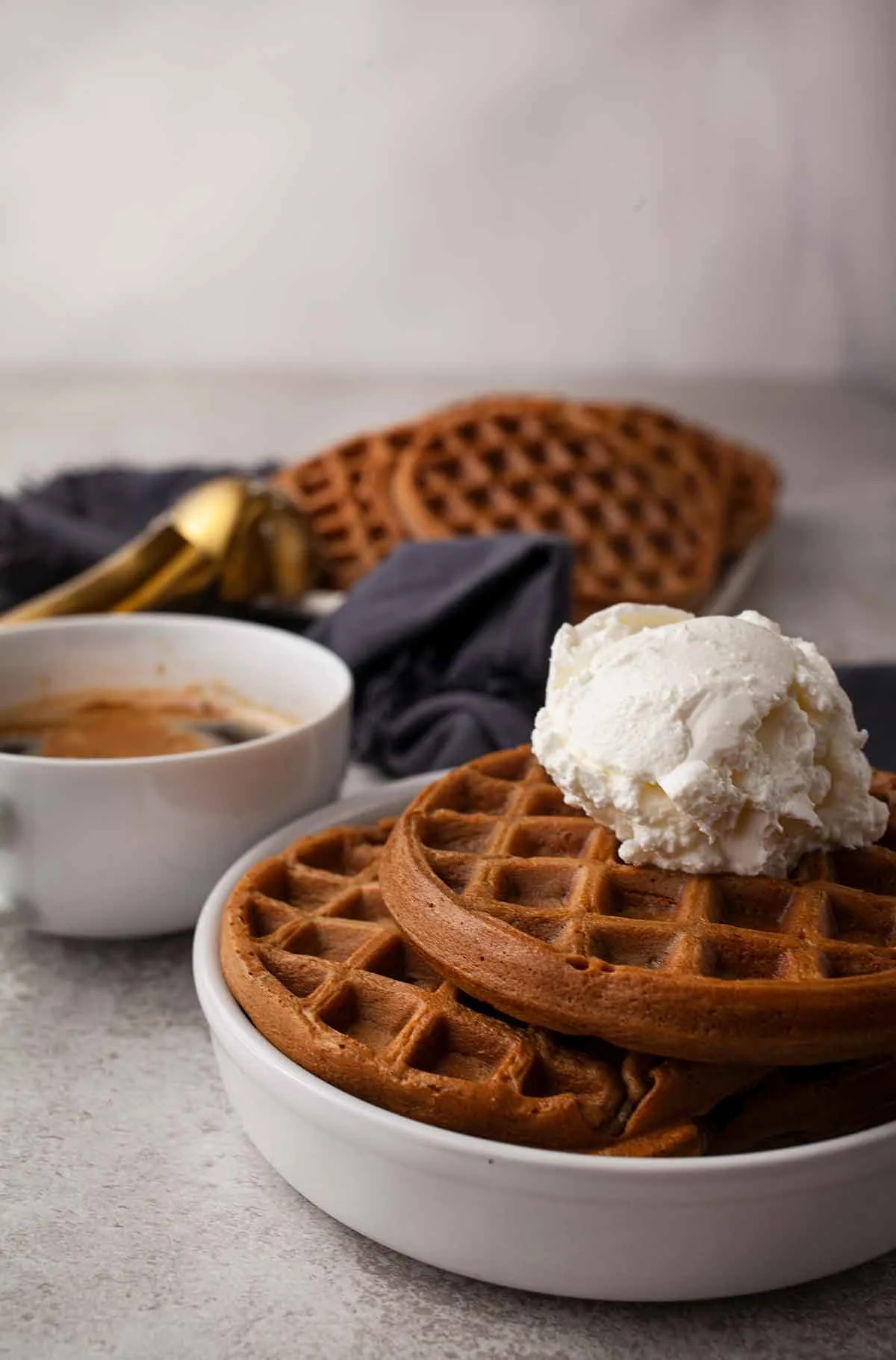 Coffee waffles Dessert 