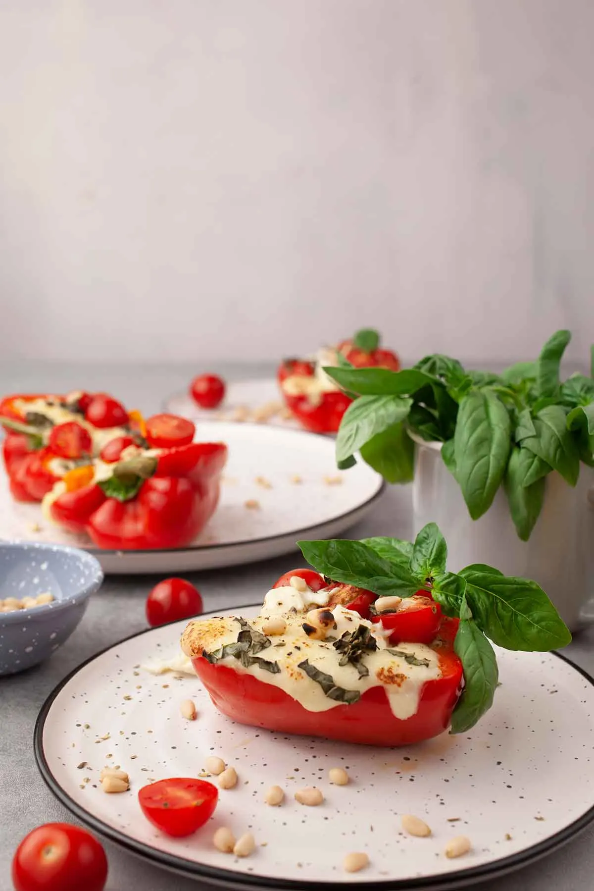 Italian stuffed peppers on plate