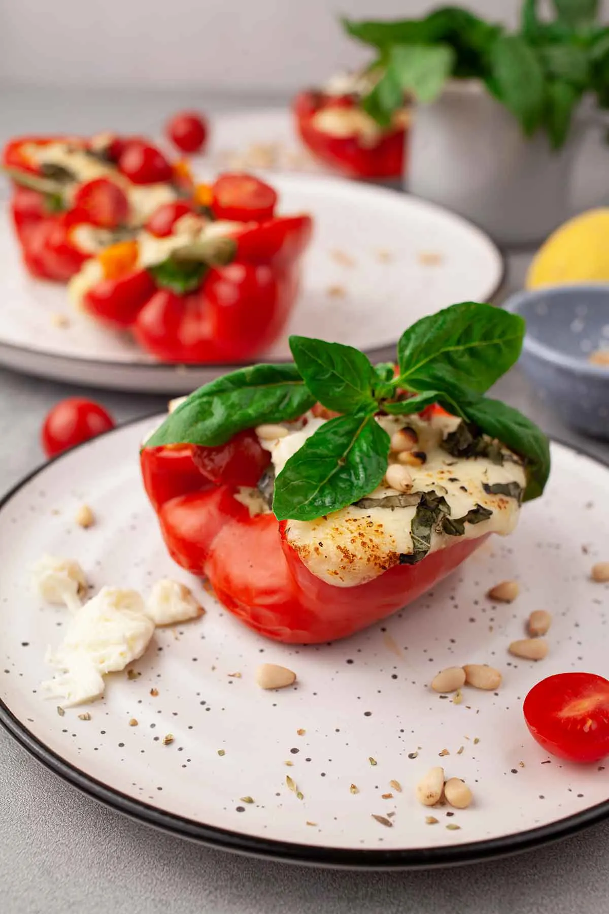 Italian stuffed peppers vegetarian recipe