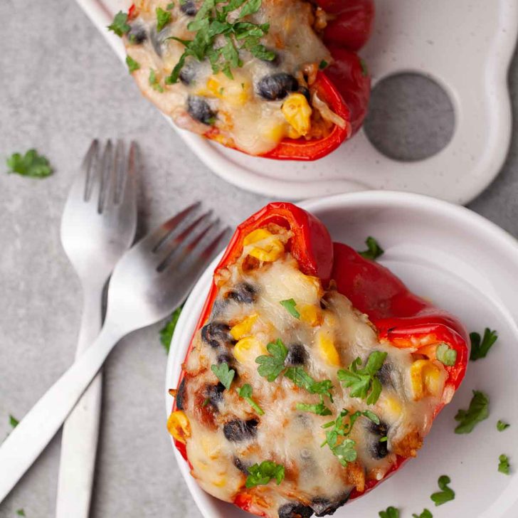 Mexican Stuffed Peppers on plate