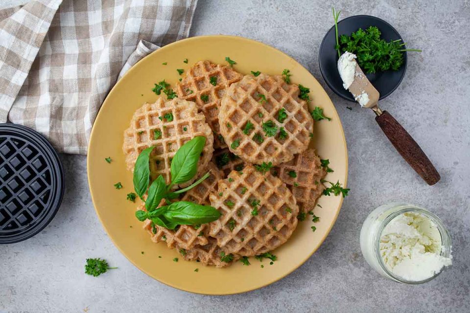 Crispy Rice Waffles (GF, with Leftover Rice)