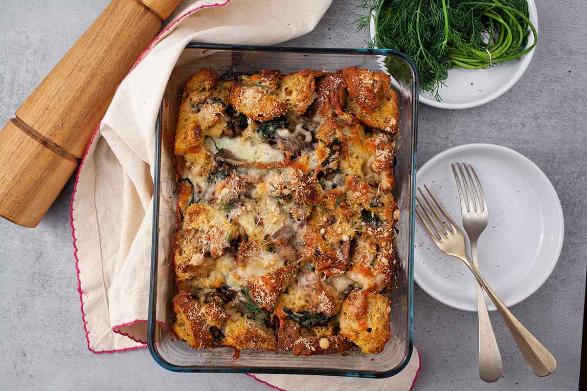 Breakfast Strata with eggs
