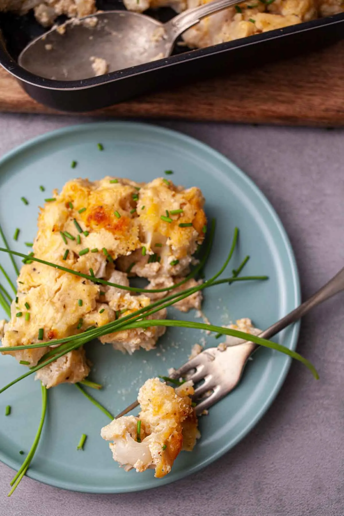 Keto Cauliflower Mac and Cheese gratin low carb