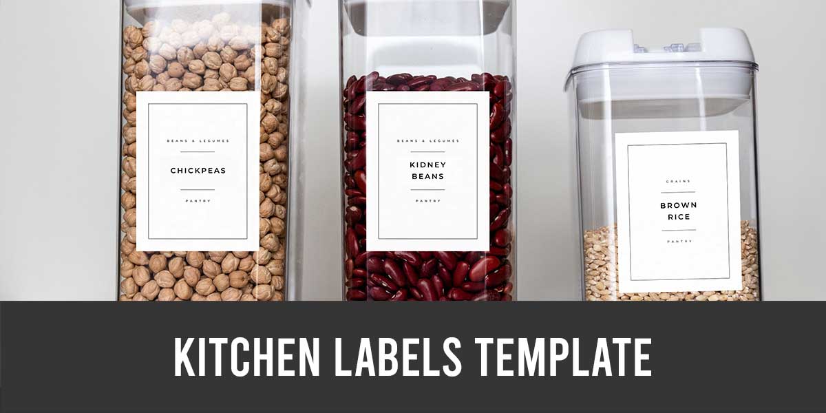 Minimalist Pantry Labels for Kitchen Storage Containers Custom