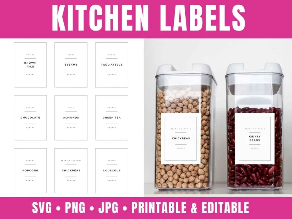 printable kitchen labels