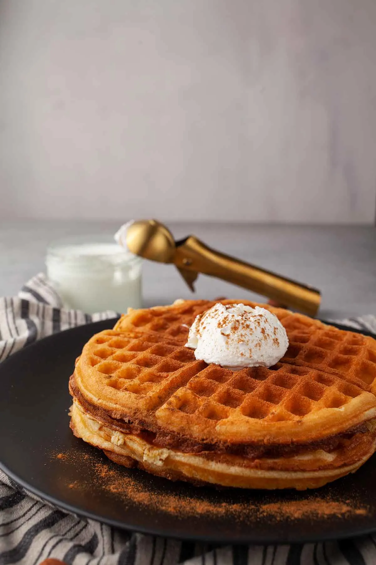 Pumpkin waffles for fall