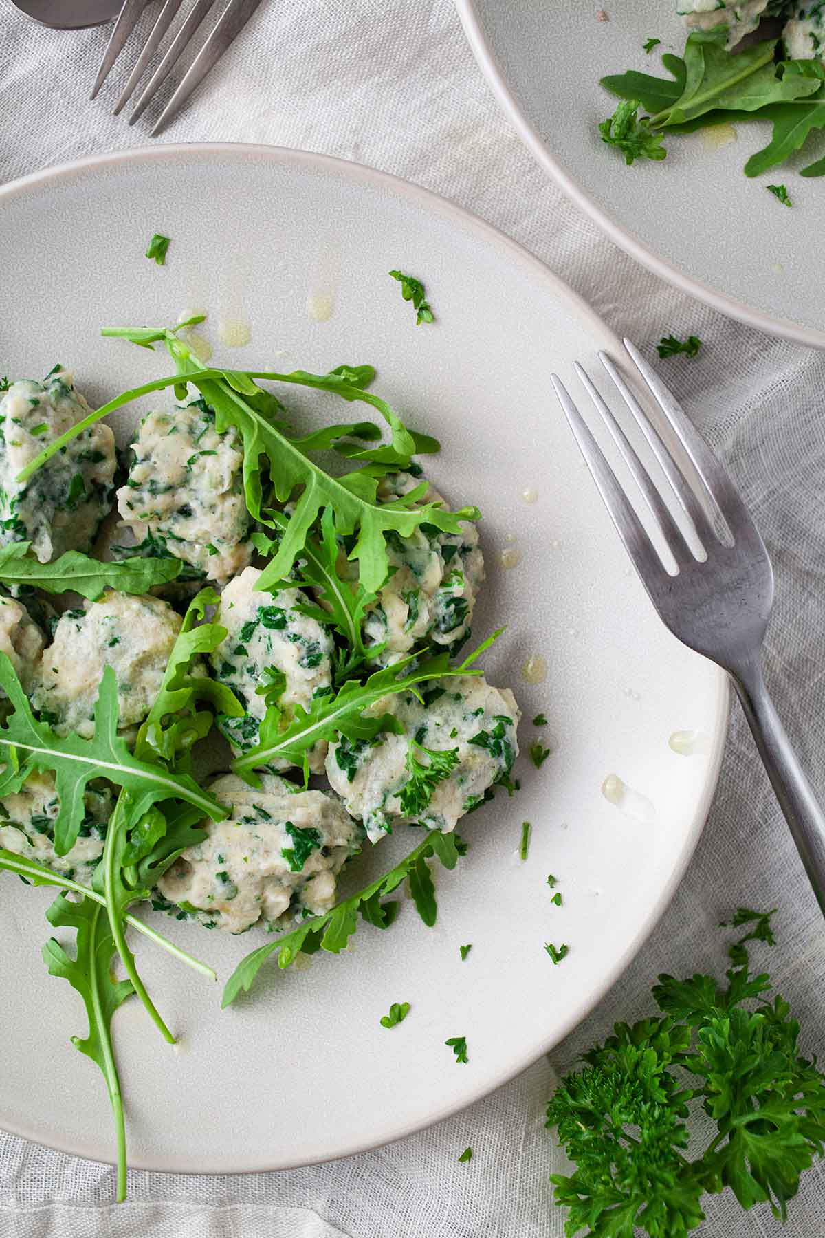Ricotta gnocchi with spinach 