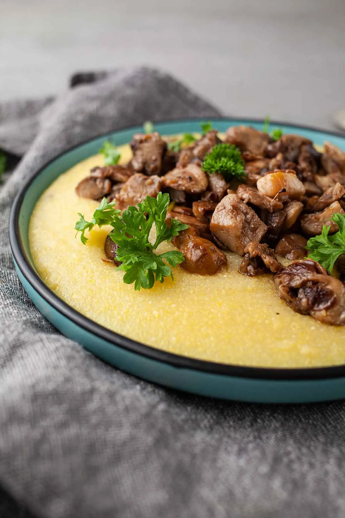 creamy polenta and mushrooms 