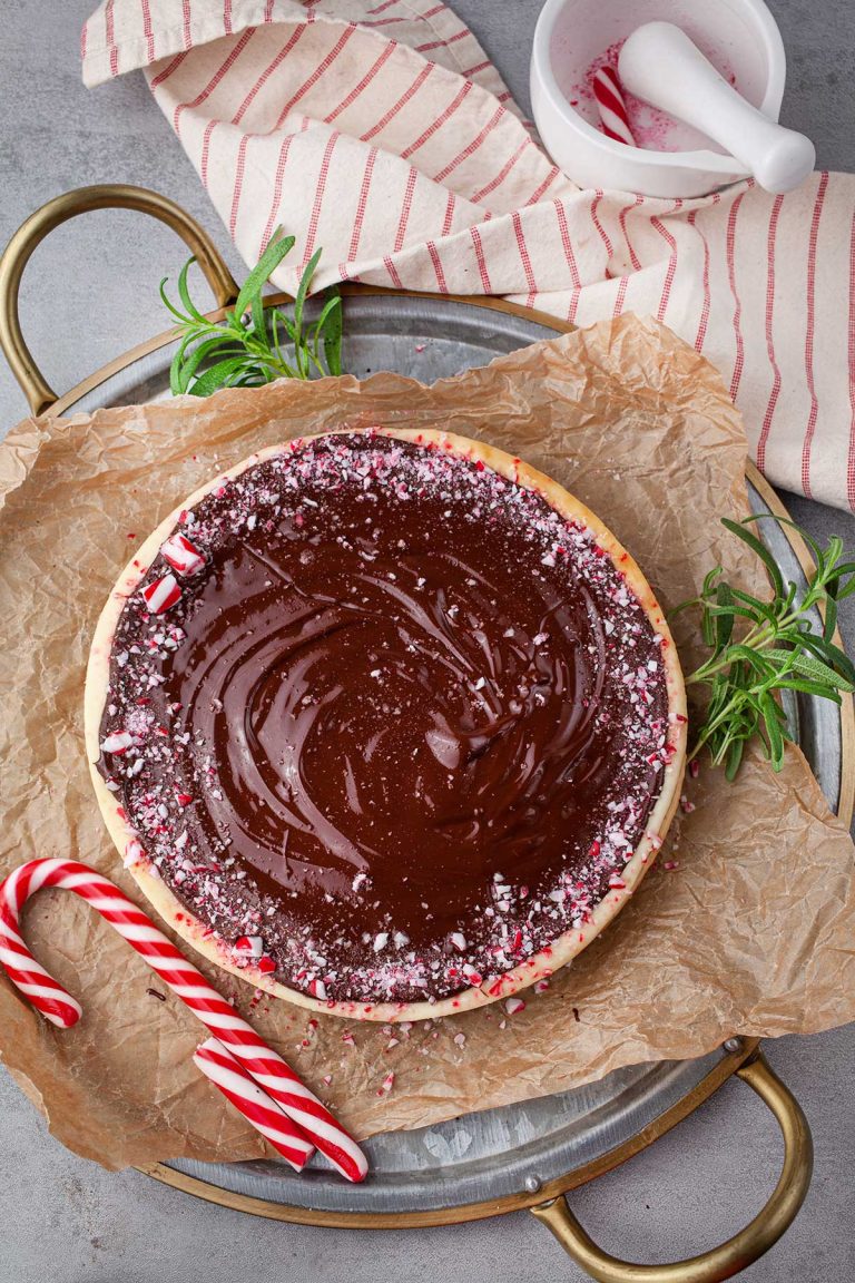 Peppermint Cheesecake with candy cane