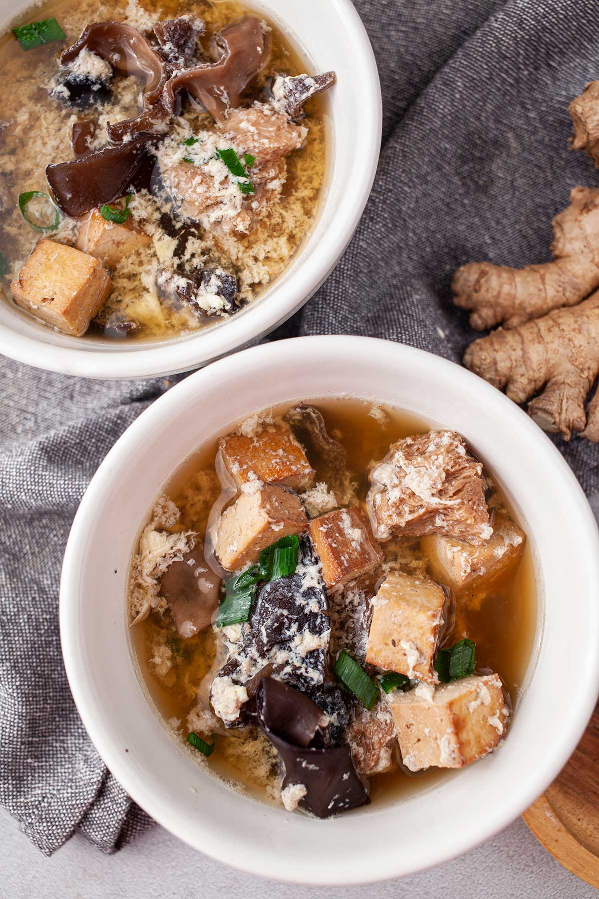 Vegetarian Hot and Sour Soup with Tofu