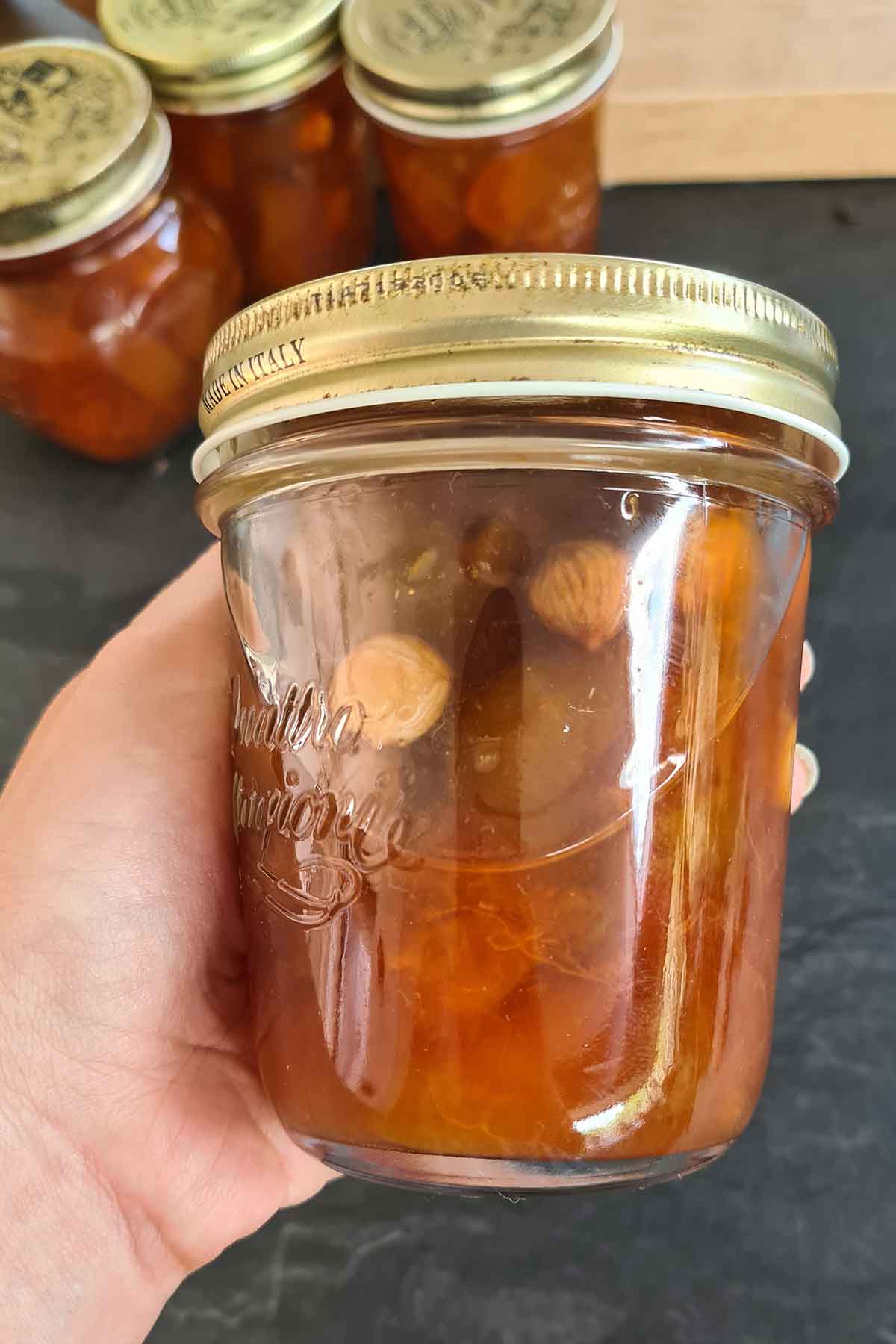 Homemade Apricot Jam with Apricot Kernels 