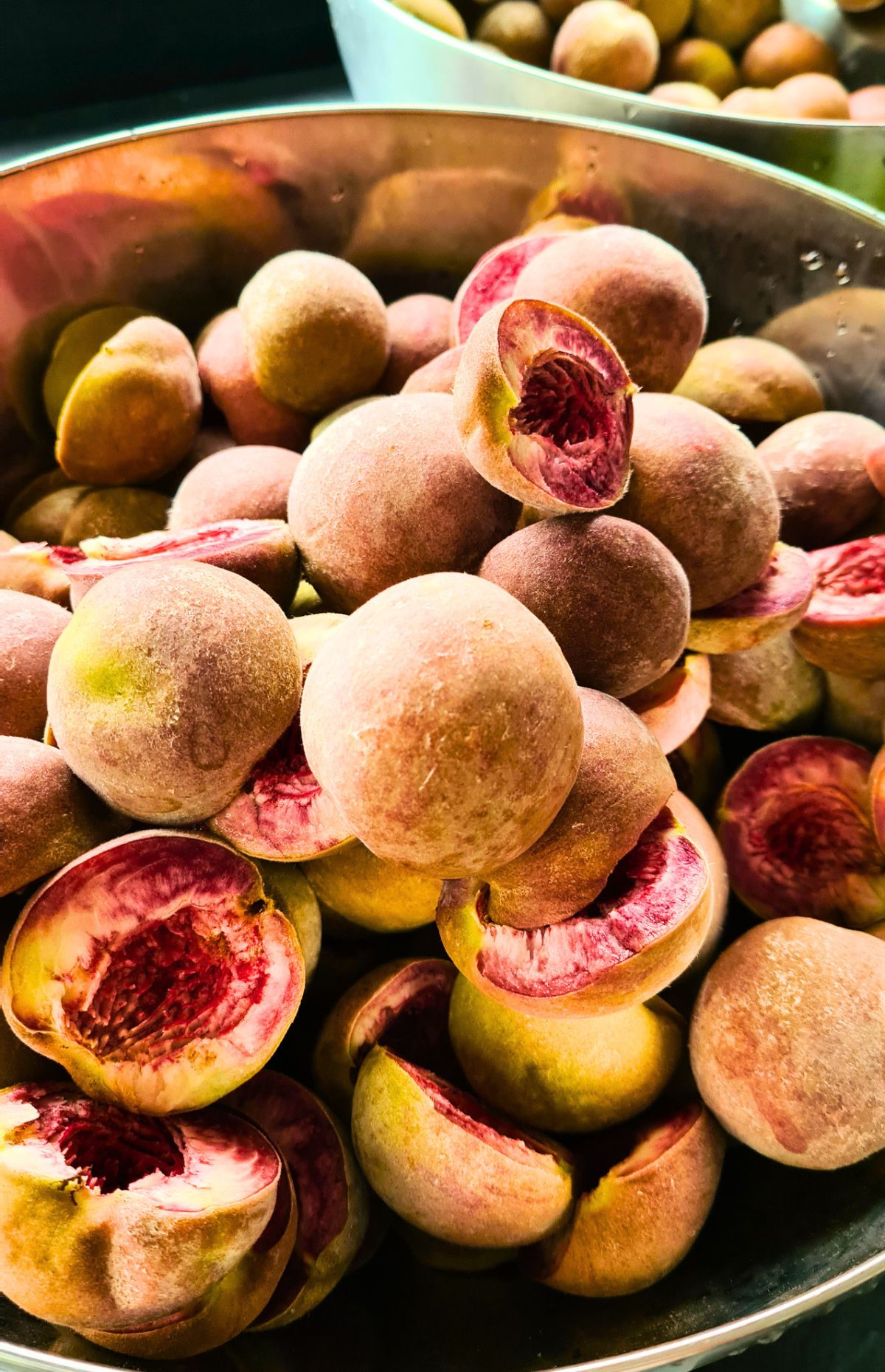 ripe red peaches for jam