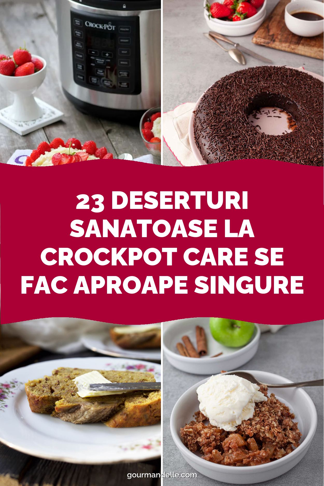 23 Deserturi sanatoase la Crockpot care se fac aproape singure