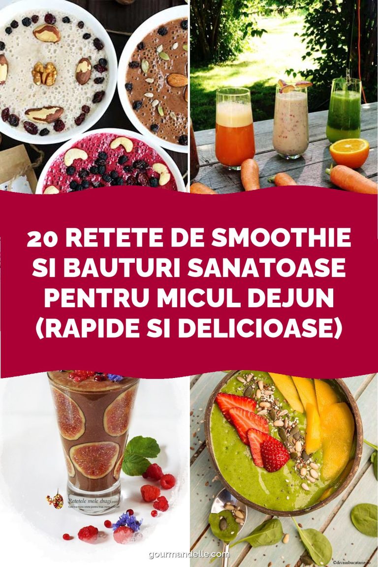 20 Retete de Smoothie si Bauturi Sanatoase pentru Micul Dejun (Rapide si Delicioase)