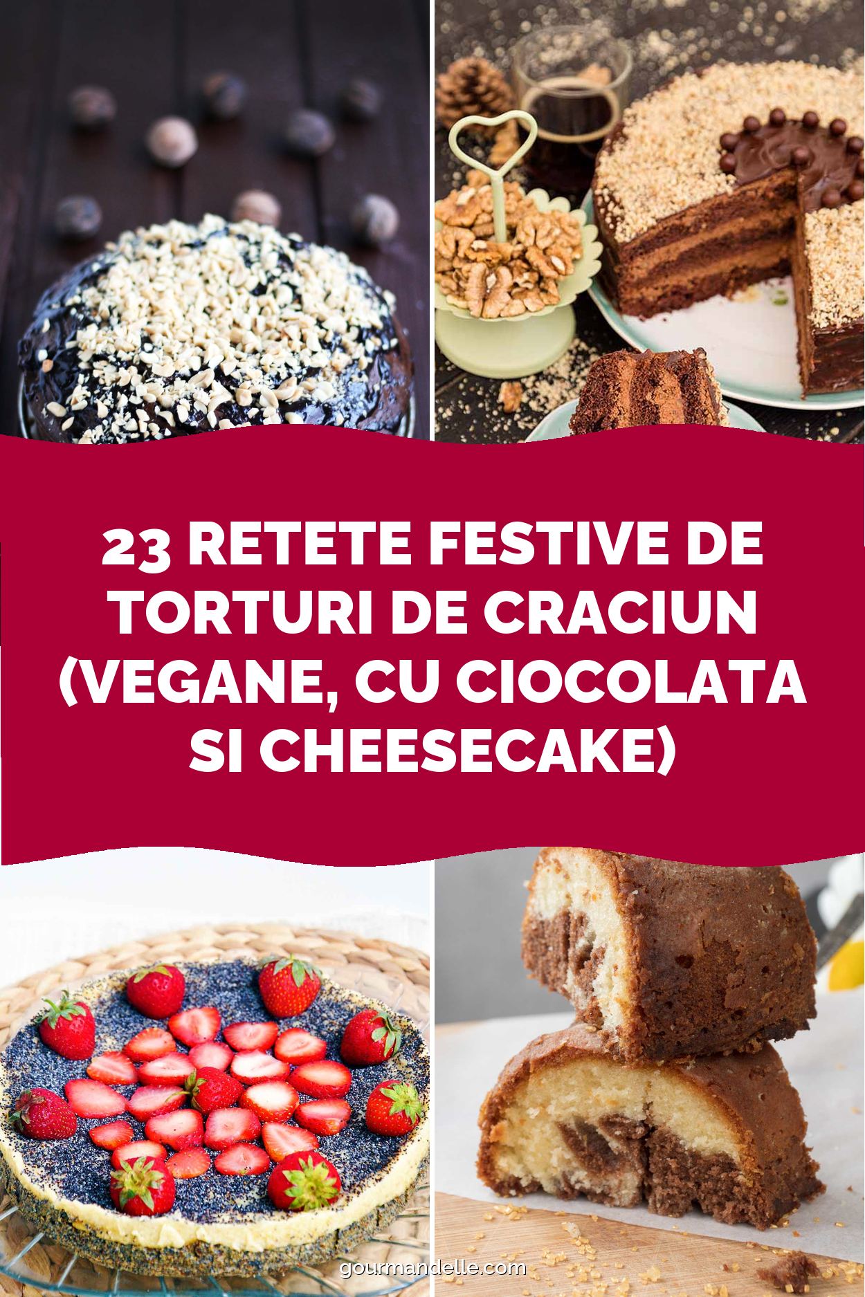 23 Retete Festive de Torturi de Craciun (Vegane, cu Ciocolata si Cheesecake)