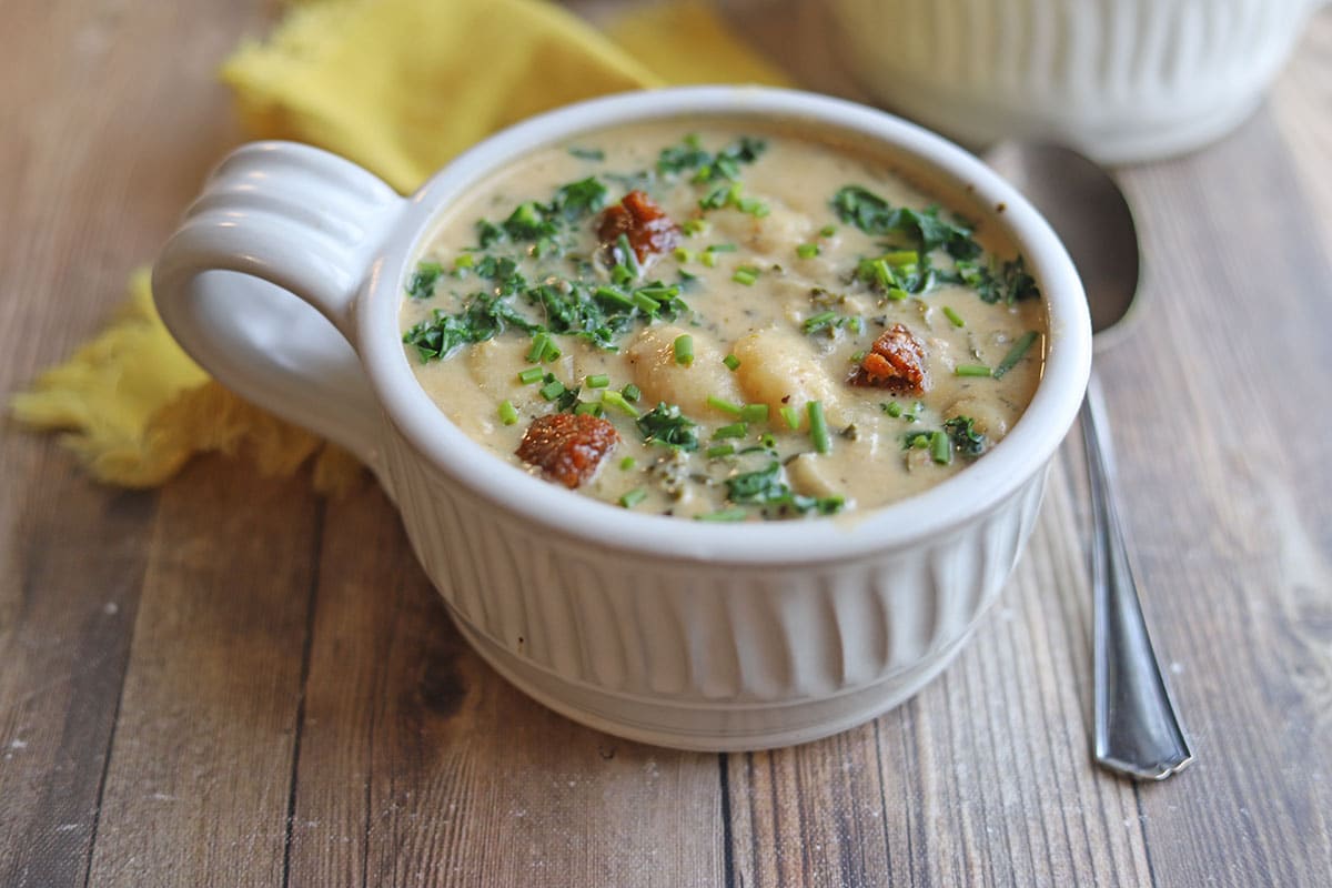 Creamy Vegan Gnocchi Soup with Kale