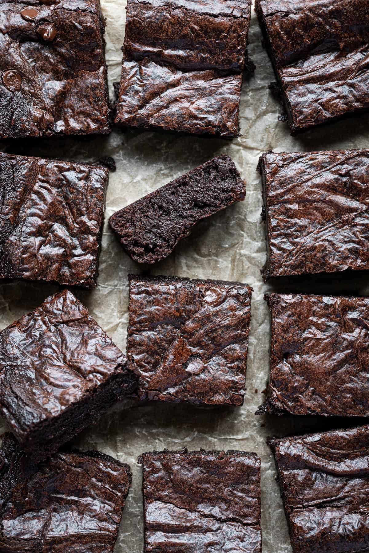 Fudgy Vegan Brownies with Shiny Top