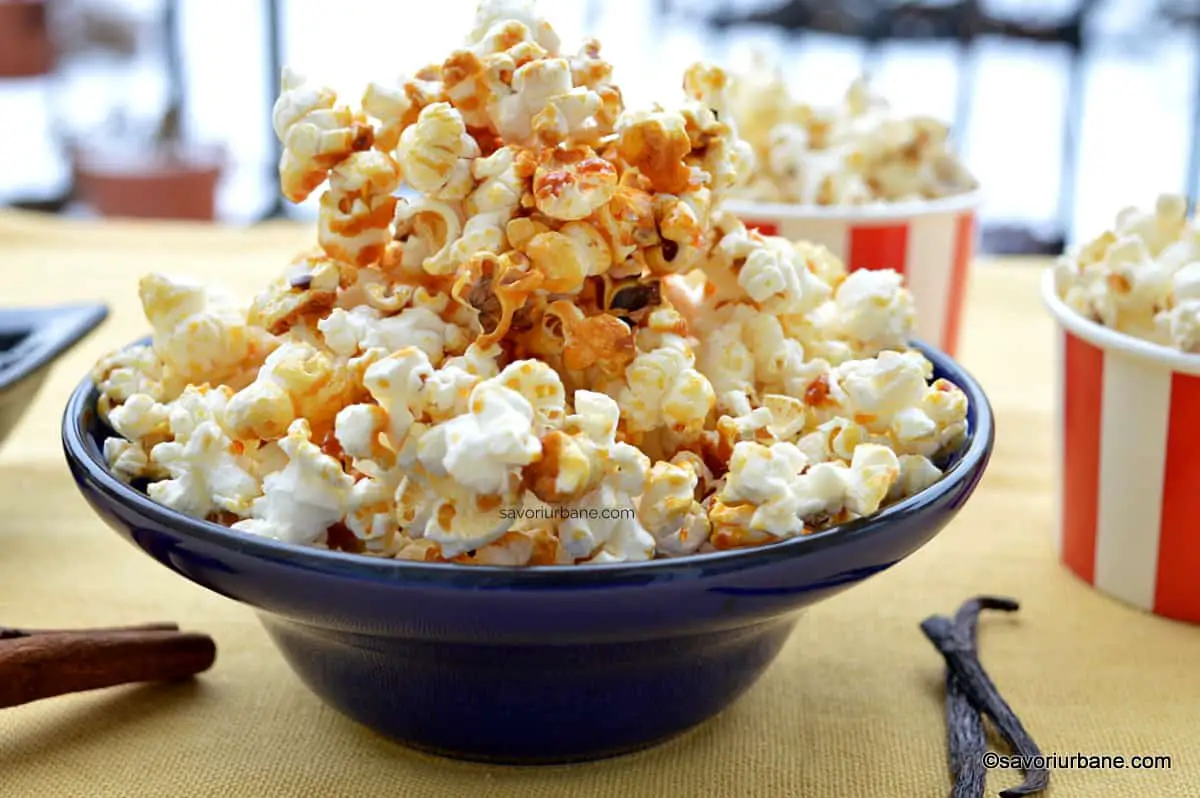 Popcorn cu caramel sau zahar ars