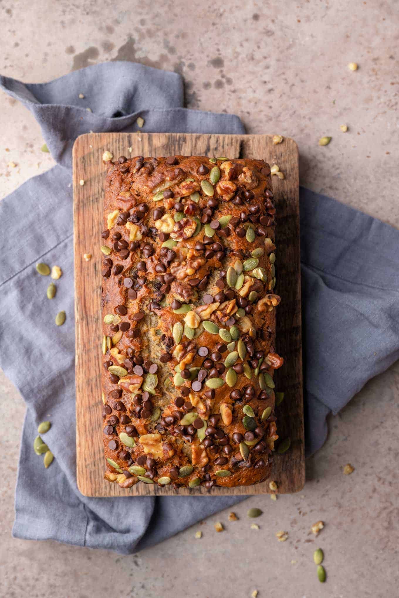 Vegan Chocolate Chip Banana Nut Bread