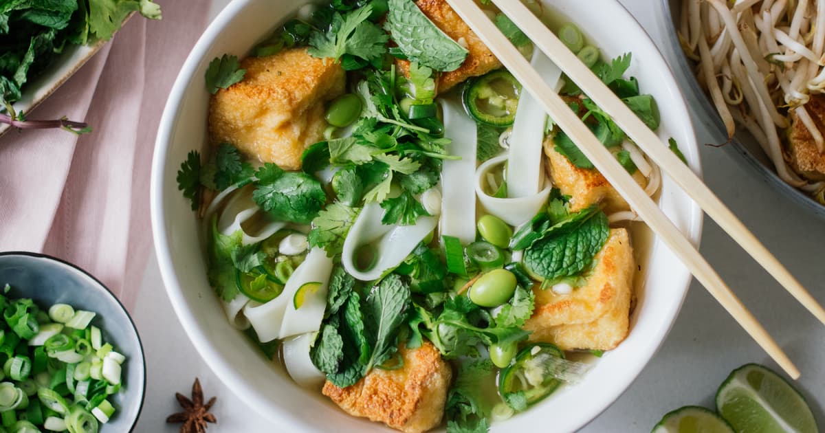 Vegan Rice Noodle Soup (Pho)
