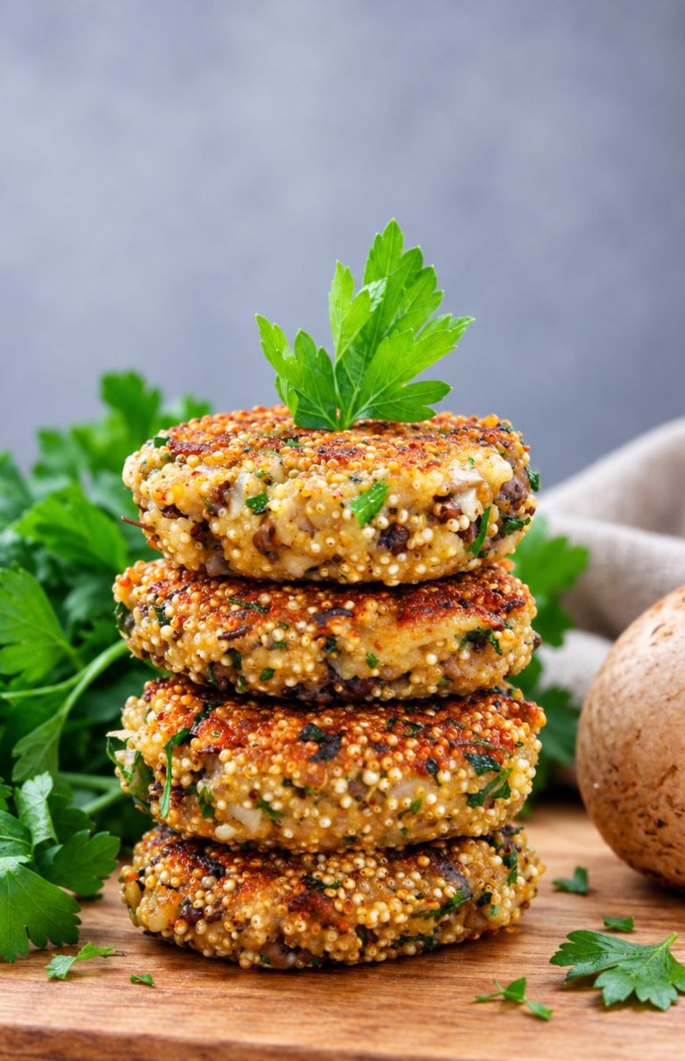 Mushroom Quinoa Patties Easy Vegan