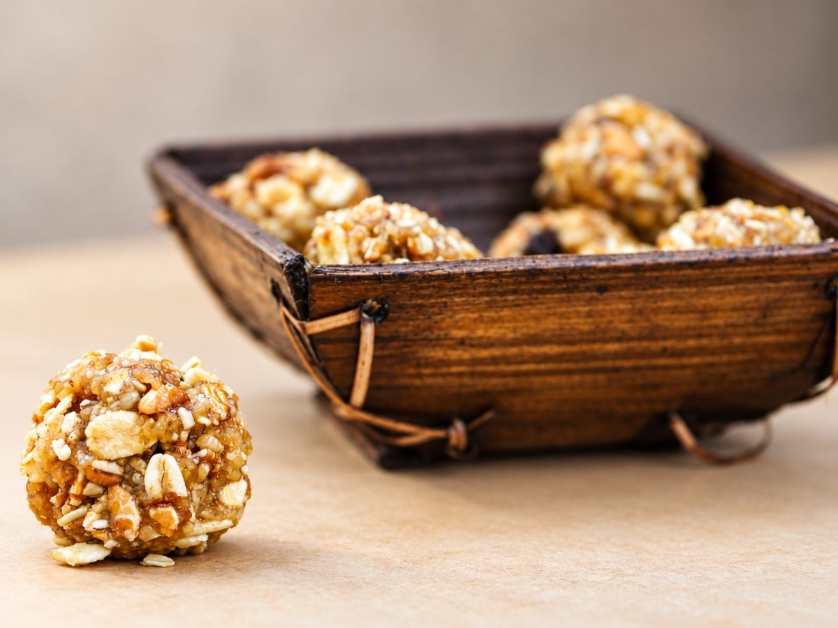 Easy no-bake protein balls made with plant protein powder